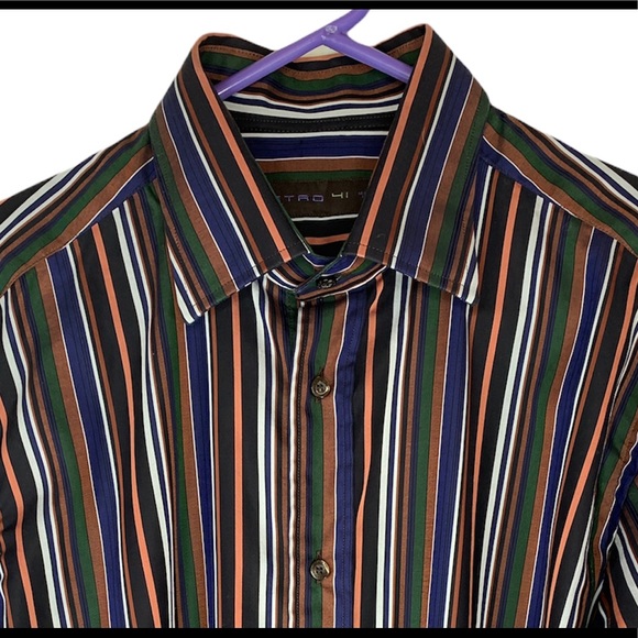 Etro Men’s Size 41 Long Sleeve Shirt Multi Color - Picture 3 of 11